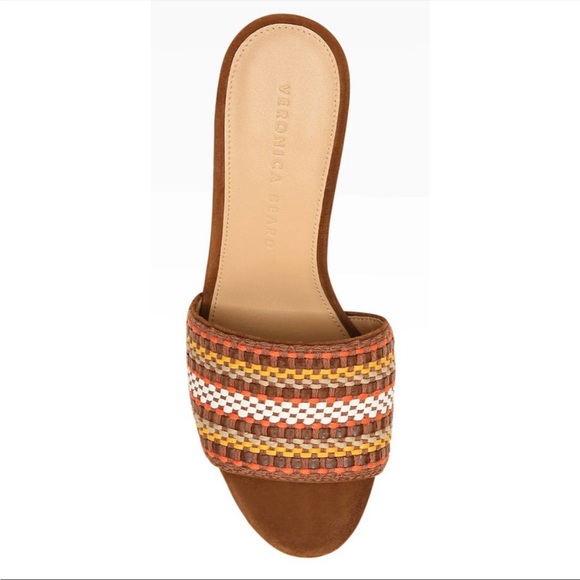 VERONICA BEARD NWOT Womens Sz 9.5 Dali Multi Woven Cork Wedge Sandals Brown - Picture 4 of 16